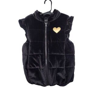 Buffalo David Button Girls black puffer vest black velvety size 6